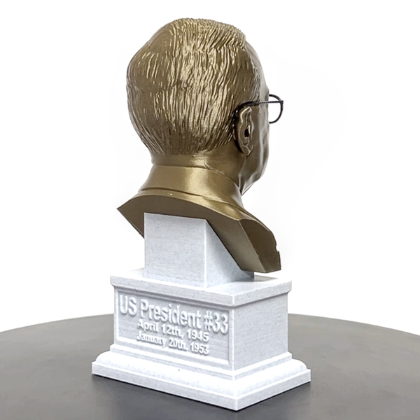 Harry Truman, 33rd US President, Sculpture Bust on Box Plinth