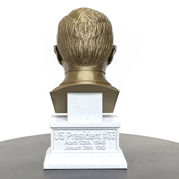 Harry Truman, 33rd US President, Sculpture Bust on Box Plinth