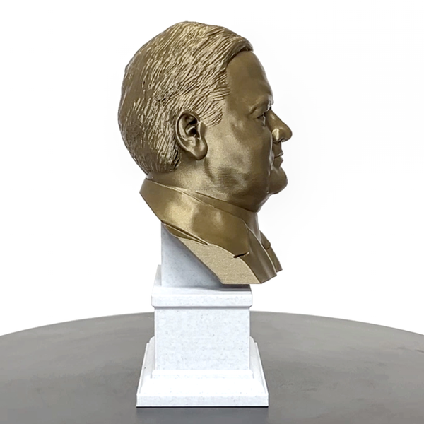Herbert Hoover, 31st US President, Sculpture Bust on Box Plinth