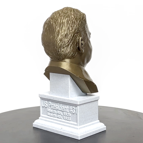Herbert Hoover, 31st US President, Sculpture Bust on Box Plinth