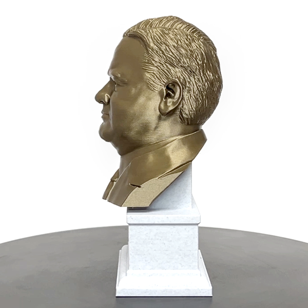 Herbert Hoover, 31st US President, Sculpture Bust on Box Plinth