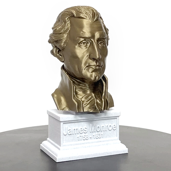 James Monroe, 5th US President, Sculpture Bust on Box Plinth