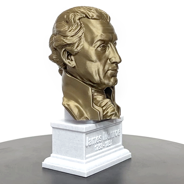 James Monroe, 5th US President, Sculpture Bust on Box Plinth