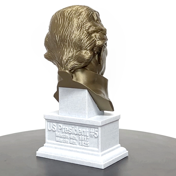James Monroe, 5th US President, Sculpture Bust on Box Plinth