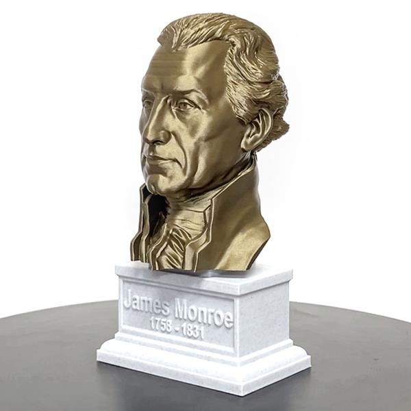 James Monroe, 5th US President, Sculpture Bust on Box Plinth