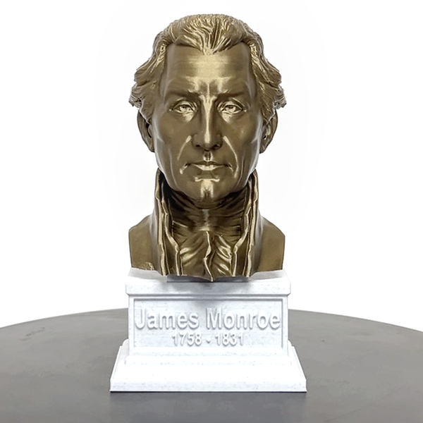 James Monroe, 5th US President, Sculpture Bust on Box Plinth