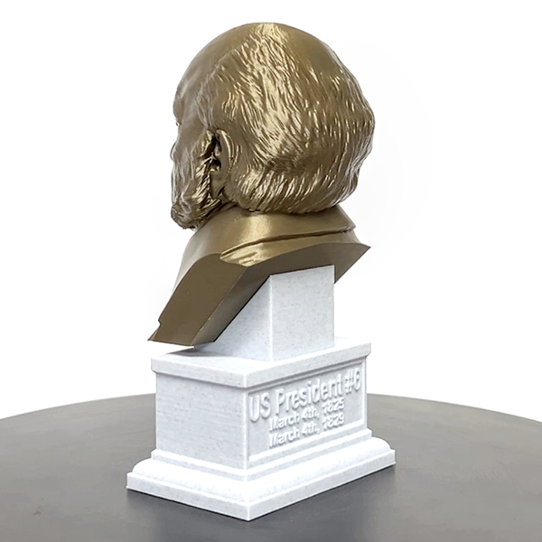 John Quincy Adams, 6th US President, Sculpture Bust on Box Plinth