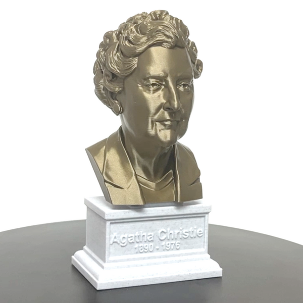 Agatha Christie, Famous English Writer, Sculpture Bust on Box Plinth
