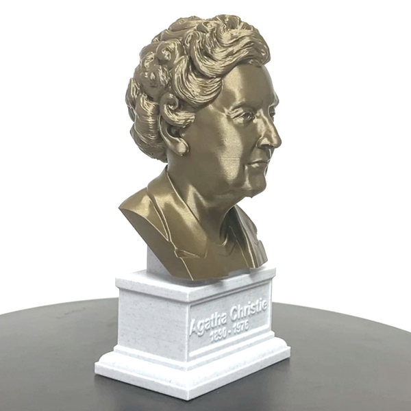 Agatha Christie, Famous English Writer, Sculpture Bust on Box Plinth
