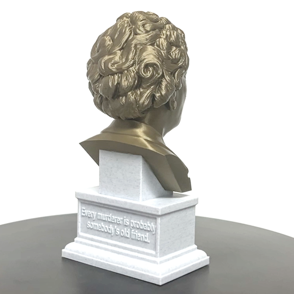 Agatha Christie, Famous English Writer, Sculpture Bust on Box Plinth