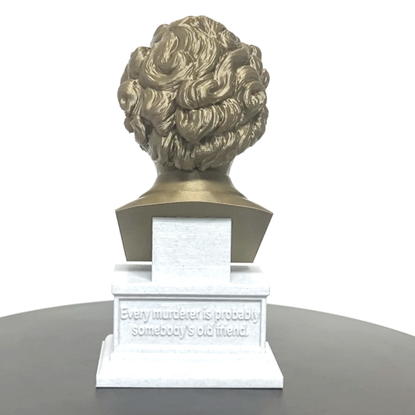 Agatha Christie, Famous English Writer, Sculpture Bust on Box Plinth