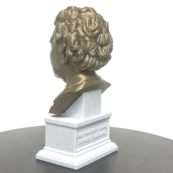 Agatha Christie, Famous English Writer, Sculpture Bust on Box Plinth