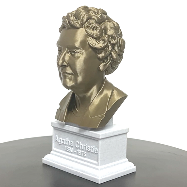 Agatha Christie, Famous English Writer, Sculpture Bust on Box Plinth
