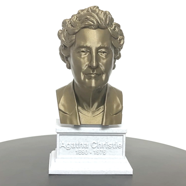 Agatha Christie, Famous English Writer, Sculpture Bust on Box Plinth
