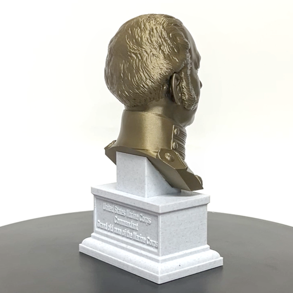 Archibald Henderson USMC "Grand old Man of the Marine Corps" Commandant Sculpture Bust on Box Plinth