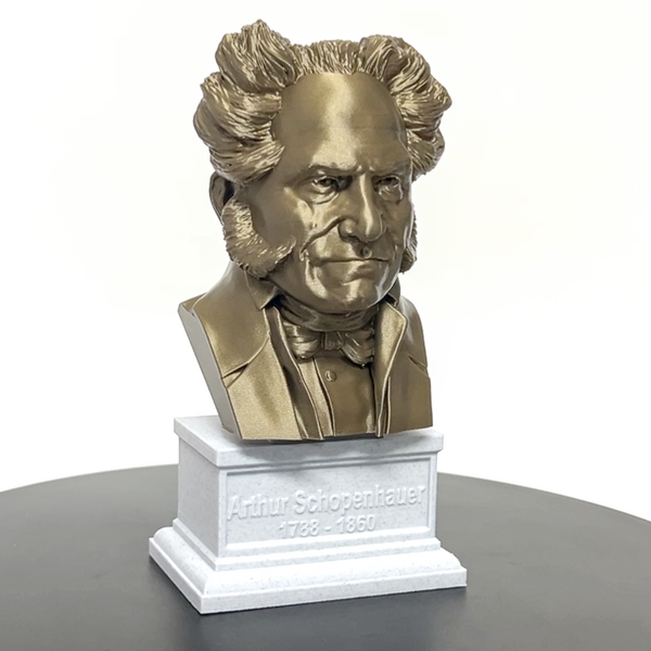 Arthur Schopenhauer German Philosopher Sculpture Bust on Box Plinth