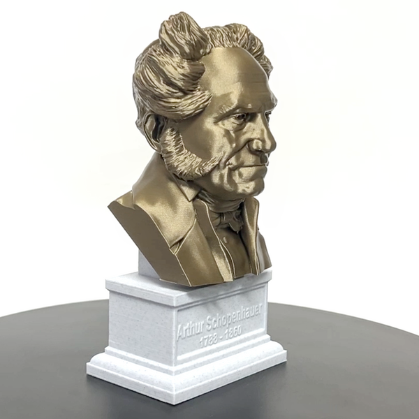 Arthur Schopenhauer German Philosopher Sculpture Bust on Box Plinth