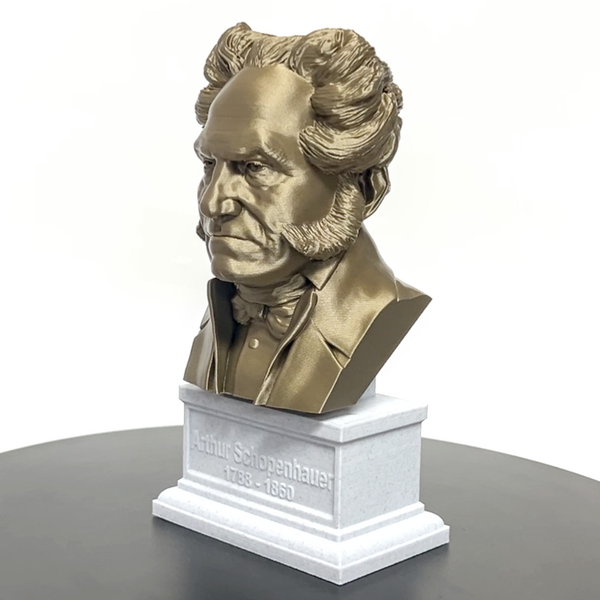 Arthur Schopenhauer German Philosopher Sculpture Bust on Box Plinth