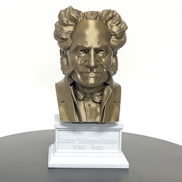 Arthur Schopenhauer German Philosopher Sculpture Bust on Box Plinth