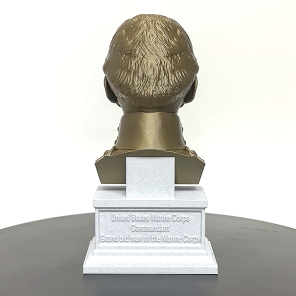 Archibald Henderson USMC "Grand old Man of the Marine Corps" Commandant Sculpture Bust on Box Plinth