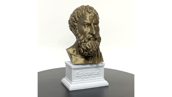 Epictetus Greek Stoic Philosopher Sculpture Bust on Box Plinth