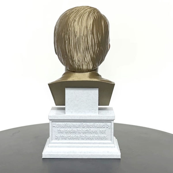 Ayn Rand, Famous American Writer and Philosopher, Sculpture Bust on Box Plinth