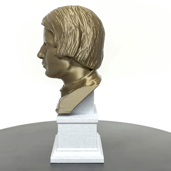 Ayn Rand, Famous American Writer and Philosopher, Sculpture Bust on Box Plinth
