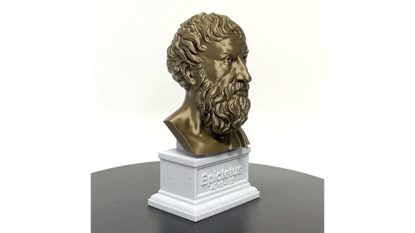 Epictetus Greek Stoic Philosopher Sculpture Bust on Box Plinth