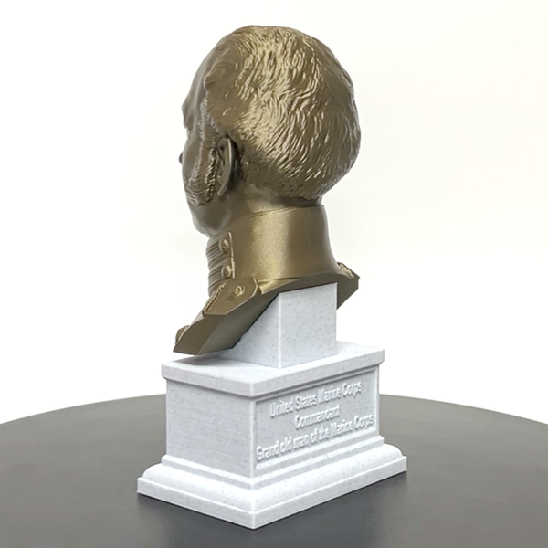 Archibald Henderson USMC "Grand old Man of the Marine Corps" Commandant Sculpture Bust on Box Plinth