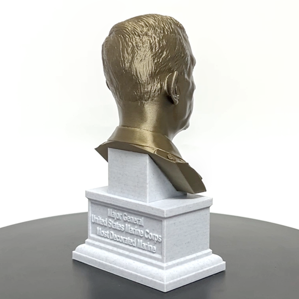 Smedley Butler Most Decorated and Marine Major General Sculpture Bust on Box Plinth