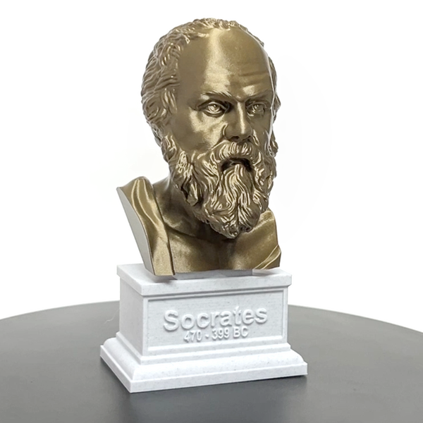 Socrates Greek Philosopher Sculpture Bust on Box Plinth