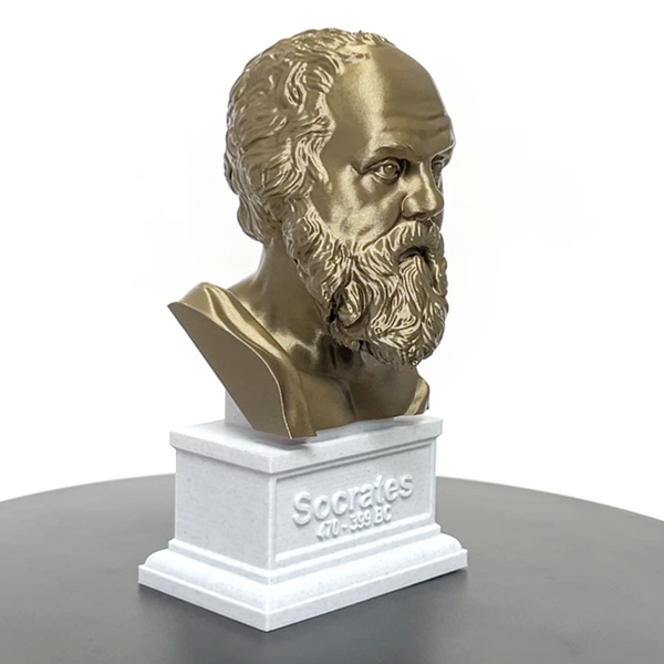 Socrates Greek Philosopher Sculpture Bust on Box Plinth