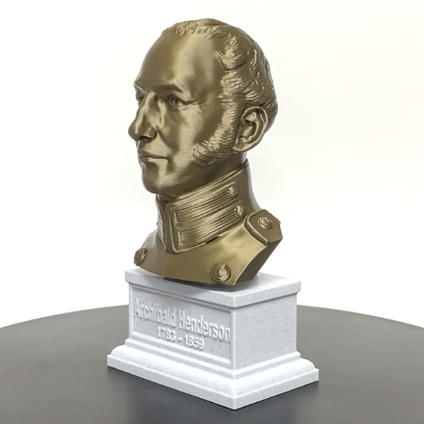 Archibald Henderson USMC "Grand old Man of the Marine Corps" Commandant Sculpture Bust on Box Plinth