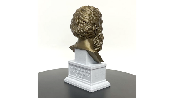 Epictetus Greek Stoic Philosopher Sculpture Bust on Box Plinth