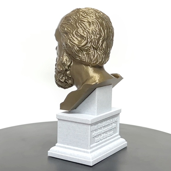 Socrates Greek Philosopher Sculpture Bust on Box Plinth