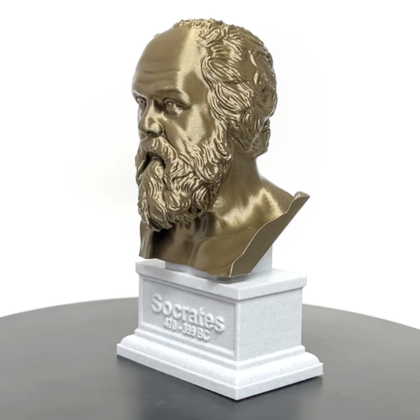 Socrates Greek Philosopher Sculpture Bust on Box Plinth