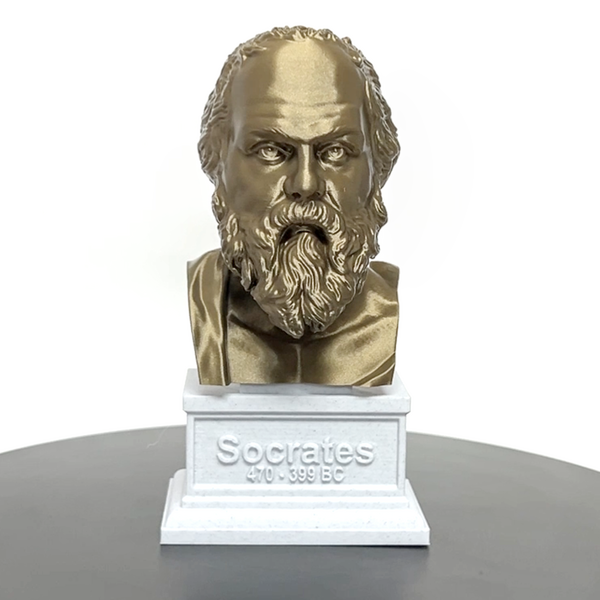 Socrates Greek Philosopher Sculpture Bust on Box Plinth
