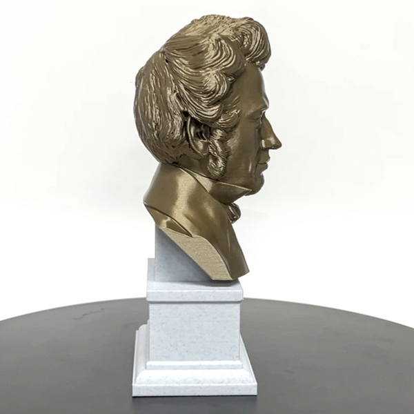 Soren Kierkegaard Danish Existentialist Philosopher Sculpture Bust on Box Plinth