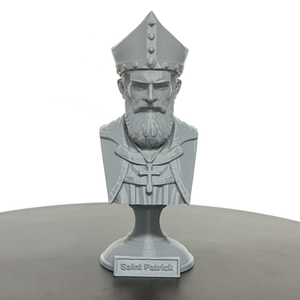 Saint Saint Patrick, Patron of Ireland Sculpture Bust on Pedestal