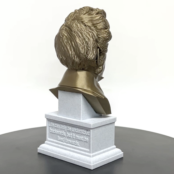 Soren Kierkegaard Danish Existentialist Philosopher Sculpture Bust on Box Plinth