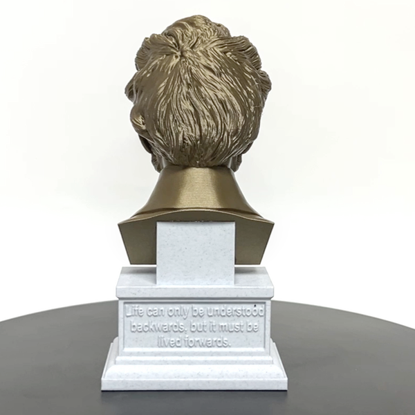 Soren Kierkegaard Danish Existentialist Philosopher Sculpture Bust on Box Plinth