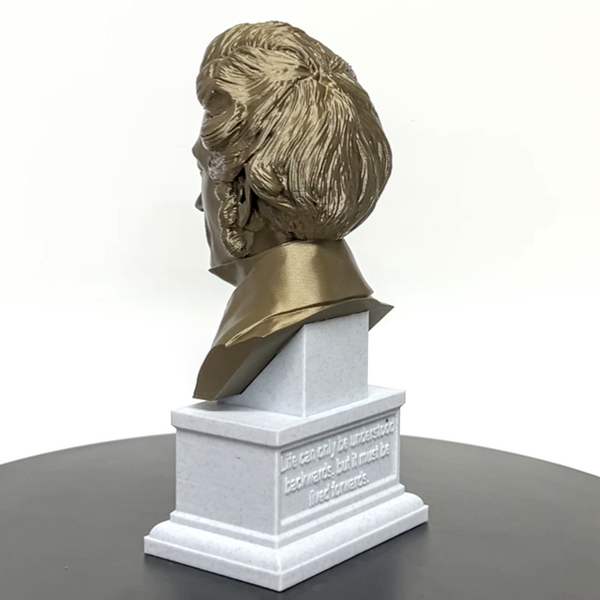Soren Kierkegaard Danish Existentialist Philosopher Sculpture Bust on Box Plinth