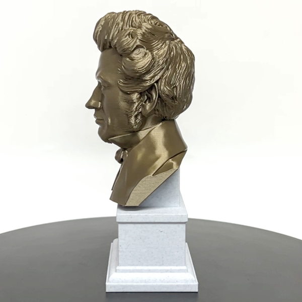 Soren Kierkegaard Danish Existentialist Philosopher Sculpture Bust on Box Plinth