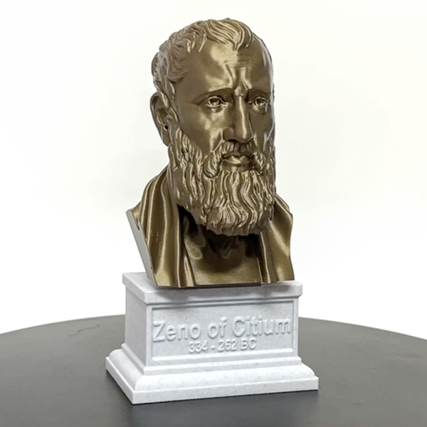 Zeno of Citium Greek Stoic Philosopher Sculpture Bust on Box Plinth