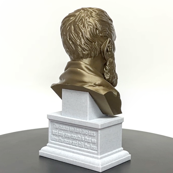 Zeno of Citium Greek Stoic Philosopher Sculpture Bust on Box Plinth