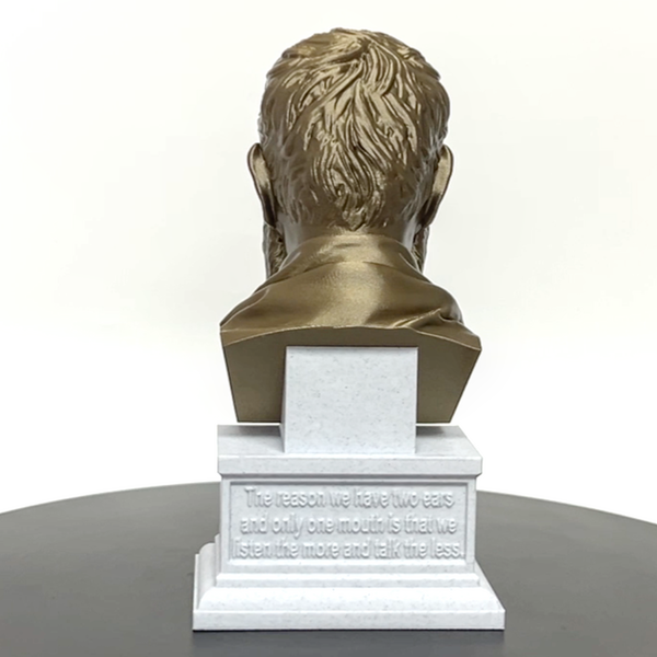 Zeno of Citium Greek Stoic Philosopher Sculpture Bust on Box Plinth