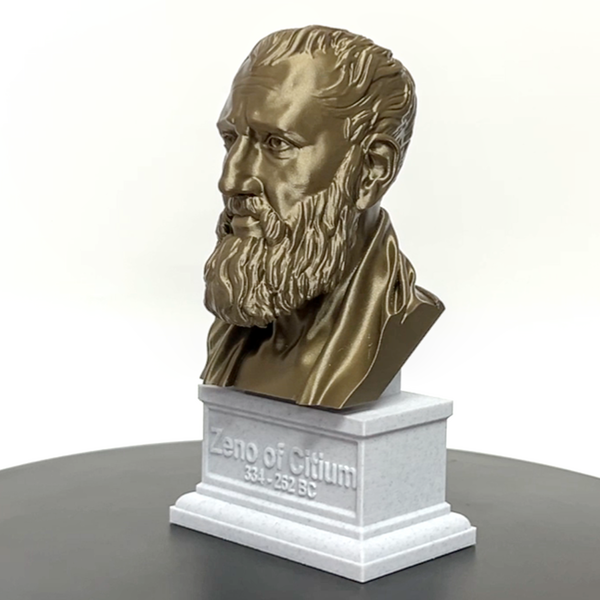Zeno of Citium Greek Stoic Philosopher Sculpture Bust on Box Plinth