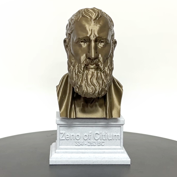 Zeno of Citium Greek Stoic Philosopher Sculpture Bust on Box Plinth