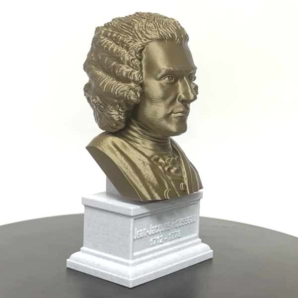 Jean-Jacques Rousseau Enlightenment Philosopher Sculpture Bust on Box Plinth