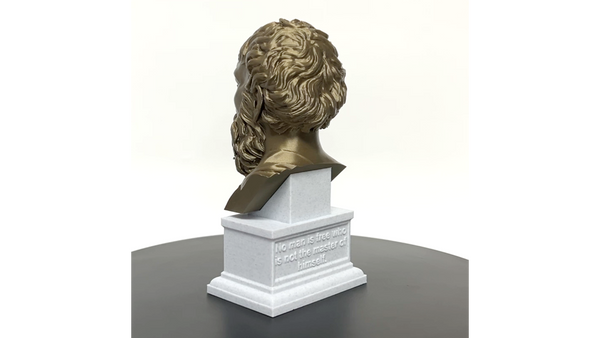 Epictetus Greek Stoic Philosopher Sculpture Bust on Box Plinth